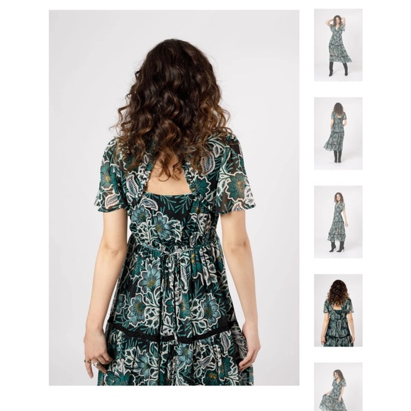 Band of the Free Emerald Chelo Floral Maxi Dress Size Medium - Picture 4 of 4